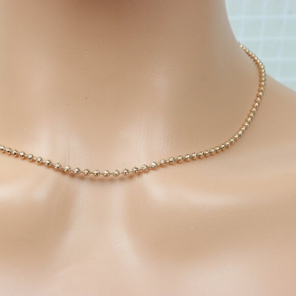 Textured Rose Gold Ball Chain Necklace – 17.7 Inch Radiant Finish, XPNL0011 - Picture 10 of 12
